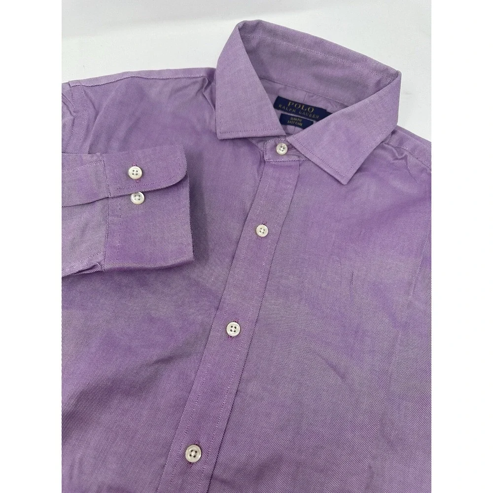 NWT Polo Ralph Lauren Purple Men's Slim Fit Easy Care Sz 17 34/35 Shirt X1